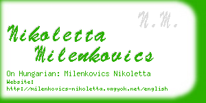 nikoletta milenkovics business card